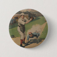 Vintage Baseball Poster Button