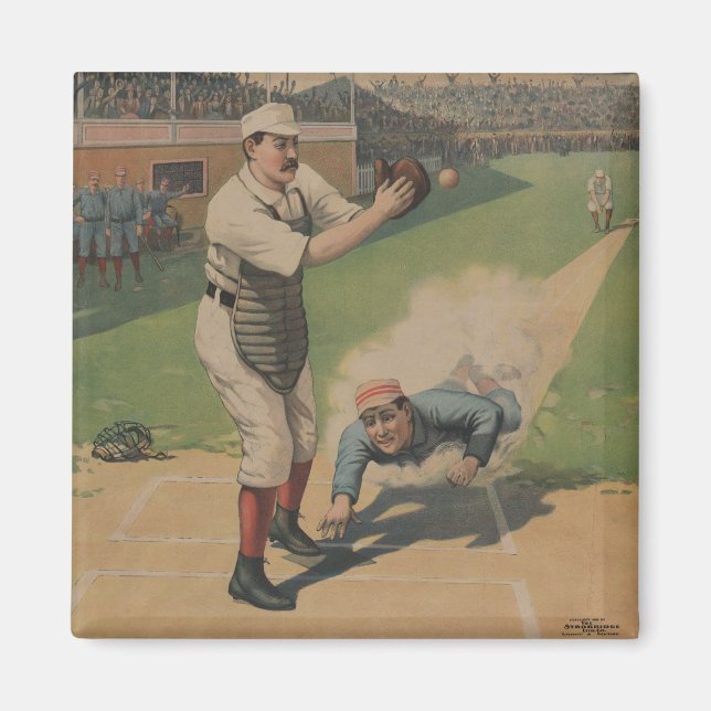 Vintage Baseball Poster Magnet (Front)