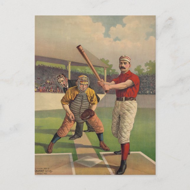 Vintage Baseball Poster Postcard (Front)