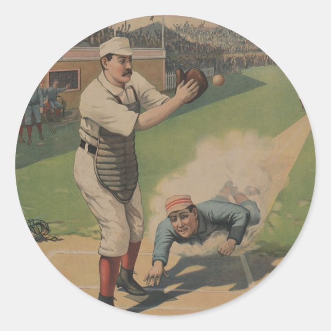 Vintage Baseball Poster Sticker (Front)