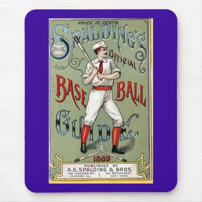 Vintage Baseball Print Mouse Mat (Front)