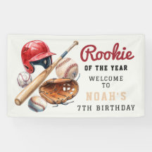 Vintage Baseball Rookie Boy Birthday Welcome 