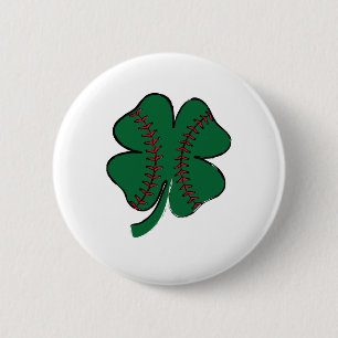 Vintage Baseball Shamrock St Patrick's Day 6 Cm Round Badge