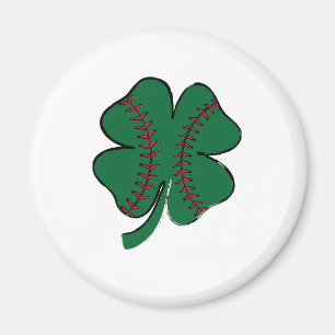 Vintage Baseball Shamrock St Patrick's Day Magnet