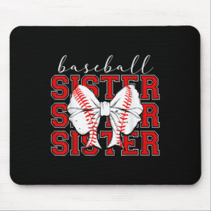 Vintage Baseball Sister Coquette Bow Sport Lover M Mouse Mat
