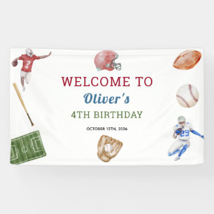 Vintage Baseball Sports Birthday Party Sign Banner