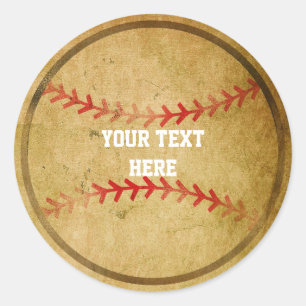 Vintage Baseball Sports Birthday Party Stickers