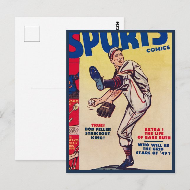 Vintage Baseball Sports Retro Baseball Player Postcard (Front/Back)