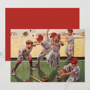Vintage Baseball Sports Team, Boys Roughhousing