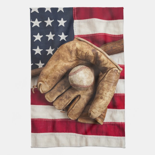 Vintage Baseball Tea Towel (Vertical)