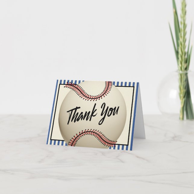 Vintage Baseball Thank You Card (Front)