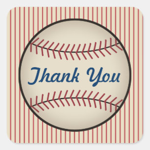 Vintage Baseball Thank You Stickers