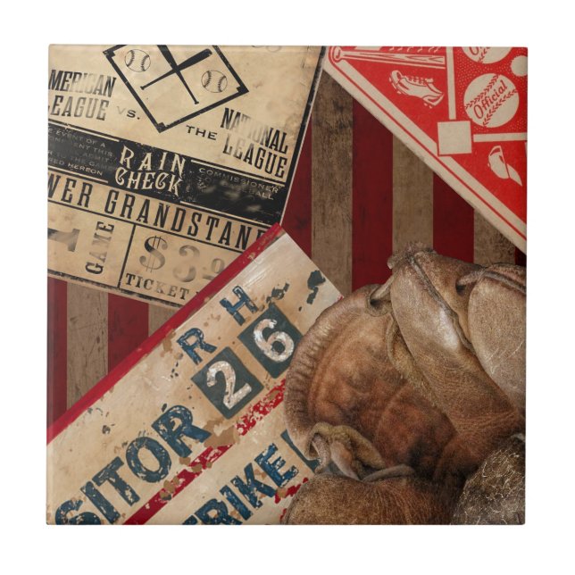 Vintage Baseball Tile (Front)