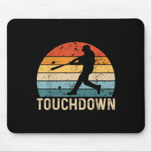 Vintage Baseball Touchdown Batter Player Funny Bas Mouse Mat