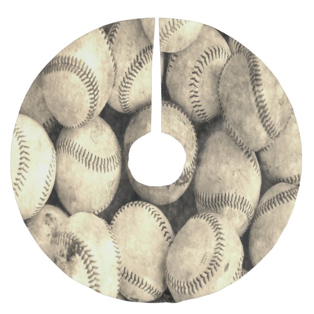 Vintage Baseball Tree Skirt (Front)