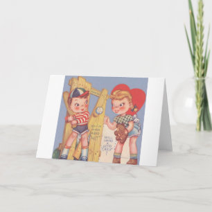 Vintage Baseball Valentine's Day Card
