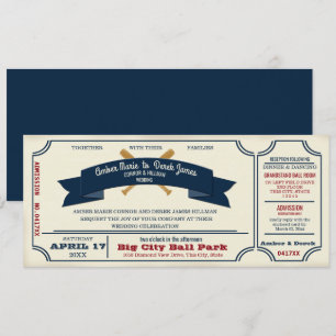 Vintage Baseball Wedding Invitation