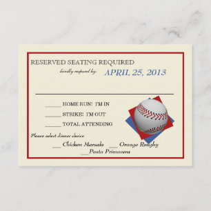 Vintage Baseball Wedding Reply RSVP Card