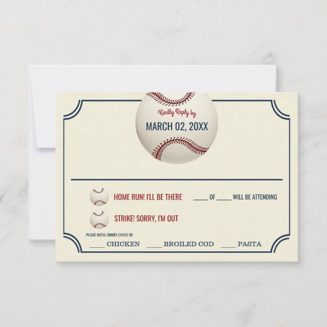 Vintage Baseball Wedding Response (Front)