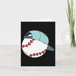 Vintage Baseball With Cap Hat For Boys Men Card