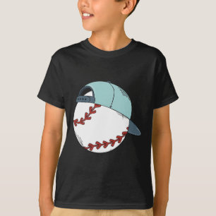 Vintage Baseball With Cap Hat For Boys Men T-Shirt