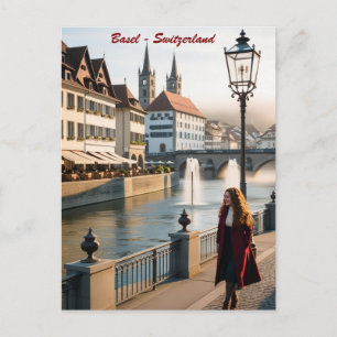 Vintage Basel & Salzburg Postcard – Rhine River & 