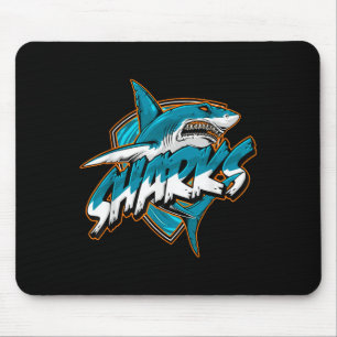 Vintage Basic Animal Funny Shark Retro Cute Meme  Mouse Mat