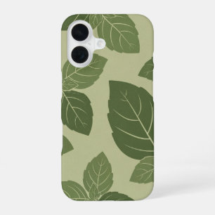 Vintage Basil Leaf Pattern iPhone 16 Case