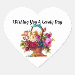 Vintage Basket Of Roses Sticker