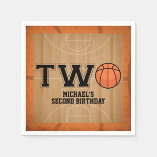 Vintage Basketball 2nd Birthday Napkin