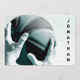 Vintage Basketball Bar Mitzvah Invitation