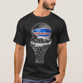 Vintage Basketball Cape Verde Flag 	 Cape Verdean  T-Shirt