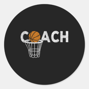 Vintage Basketball Coach Basketball Coaching Retro Classic Round Sticker