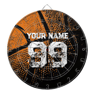 Vintage basketball dartboard with custom name