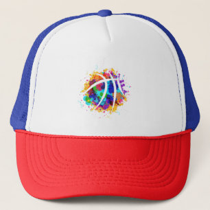 Vintage Basketball Graphic Design Cool Basketball Trucker Hat