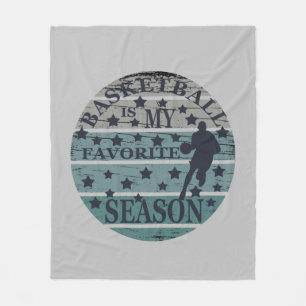 Vintage Basketball is my favourite season Fleece Blanket