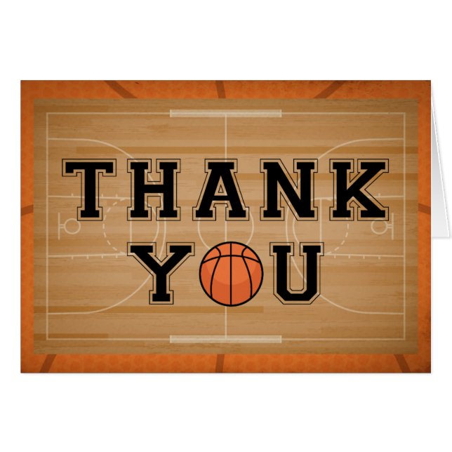 Vintage Basketball Thank You (Front Horizontal)