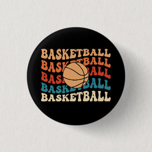 Vintage Basketball Typography Retro Sports Design 3 Cm Round Badge