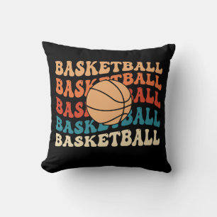 Vintage Basketball Typography Retro Sports Design Cushion