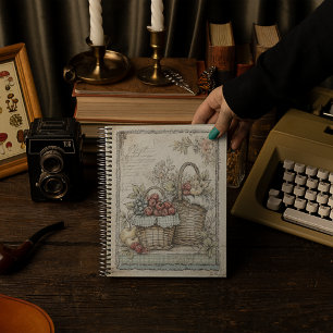  Vintage Baskets of Fruits Pattern  Notebook