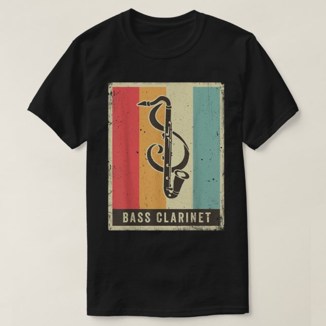 Vintage Bass Clarinet Player Music Retro2 T-Shirt (Design Front)