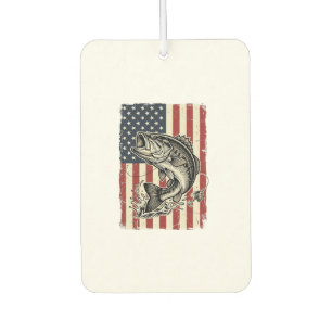 Vintage Bass Fishing American Flag Shirt Design_1 Car Air Freshener