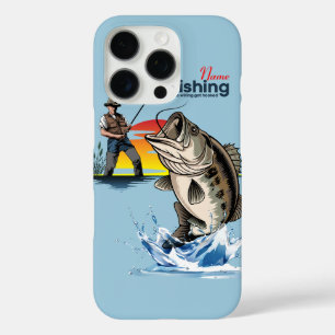 Vintage Bass Fishing Graphic Art [Male]  iPhone 16 Pro Case