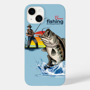 Vintage Bass Fishing Graphic Art [Male]  Case-Mate iPhone 14 Case