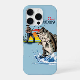Vintage Bass Fishing Graphic Art [Male]  iPhone 16 Pro Case