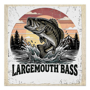 Vintage Bass Fishing Poster
