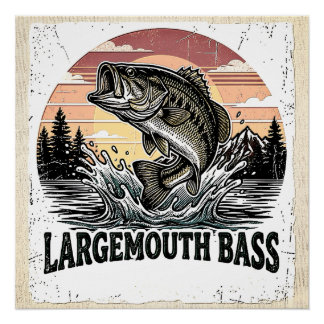 Vintage Bass Fishing Poster