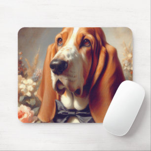 Vintage Basset Hound Painting Mouse Mat