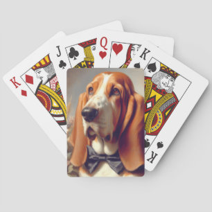 Vintage Basset Hound Painting Playing Cards