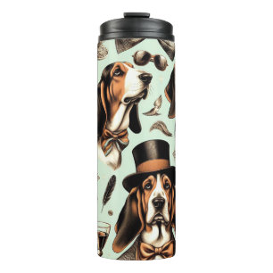 Vintage Basset Hound Seamless Thermal Tumbler
